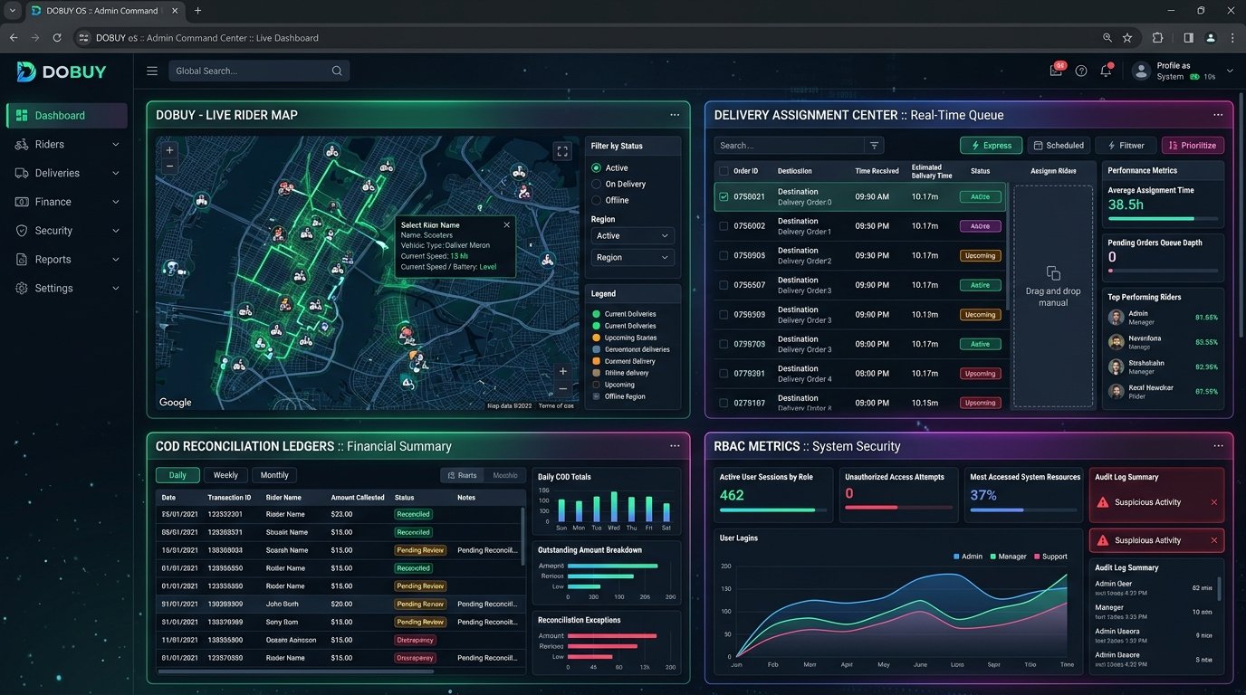 DOBUY Admin Command Center UI Screenshot