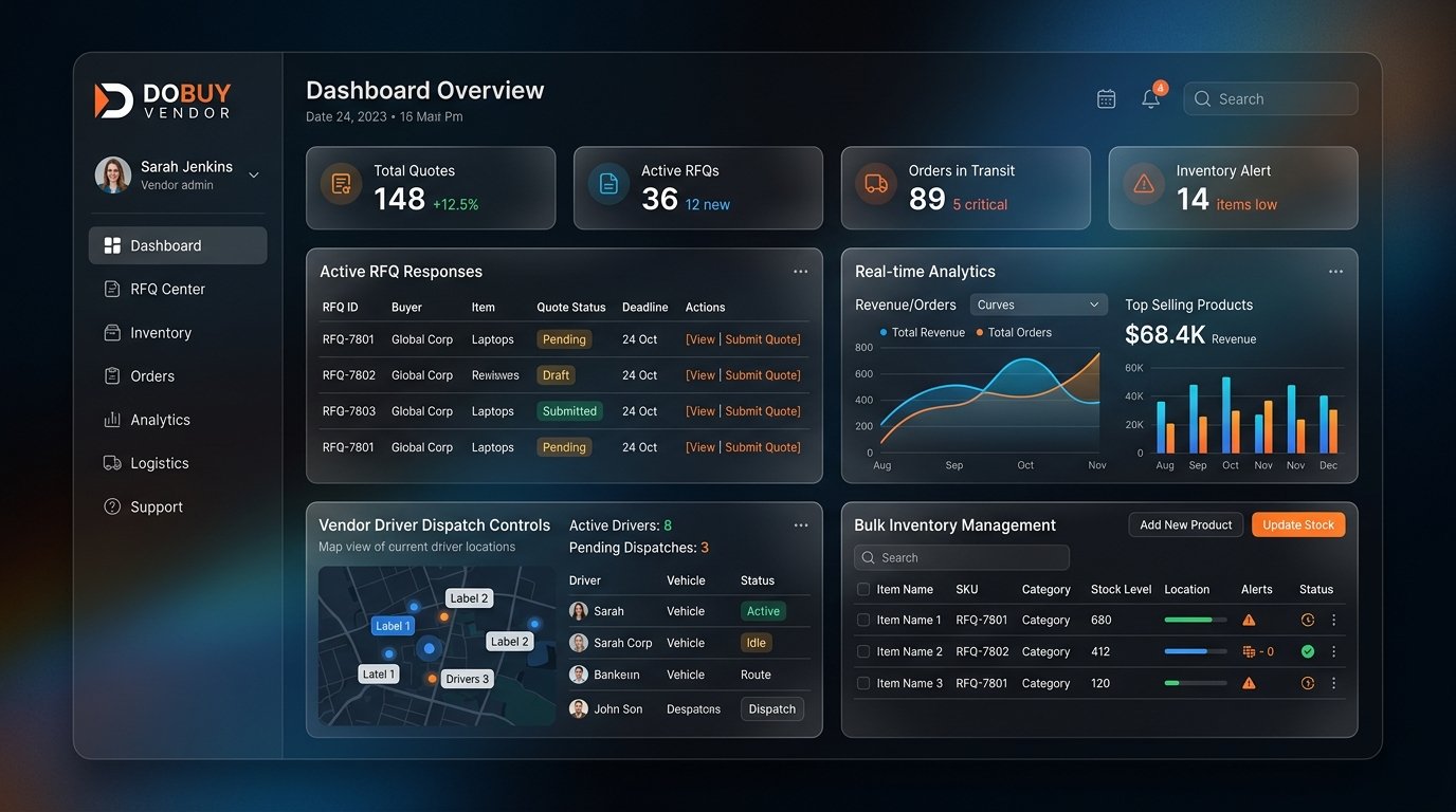 DOBUY Vendor Portal UI Screenshot